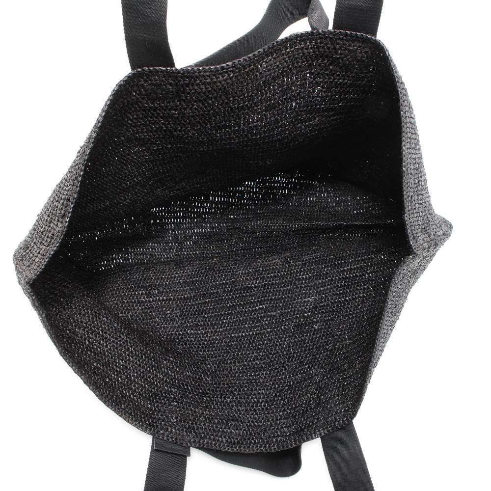 Loewe Fold Shopper Tote Bag Raffia Black Basket - Picture 5 of 12